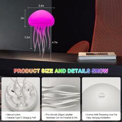 Lámpara medusa RGB con modo voz y batería